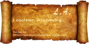 Leschner Alexandra névjegykártya